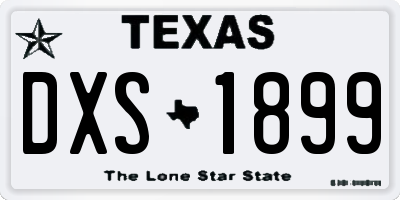 TX license plate DXS1899