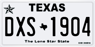TX license plate DXS1904