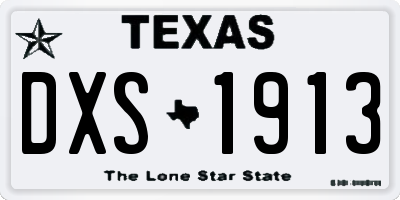TX license plate DXS1913