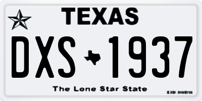 TX license plate DXS1937