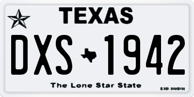 TX license plate DXS1942