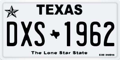 TX license plate DXS1962