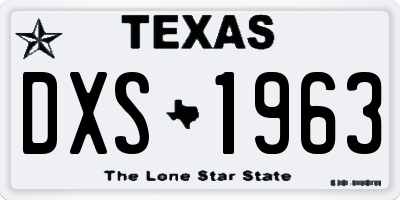 TX license plate DXS1963