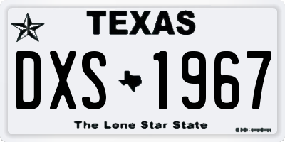 TX license plate DXS1967