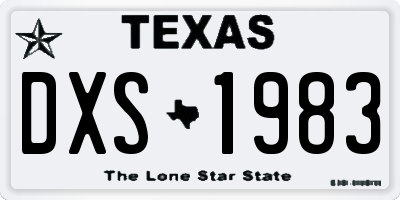 TX license plate DXS1983
