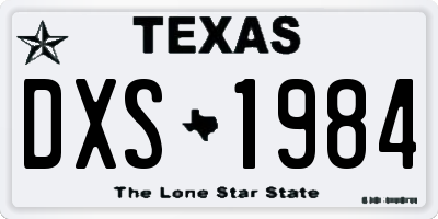 TX license plate DXS1984