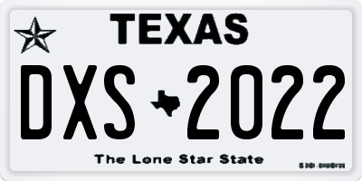TX license plate DXS2022