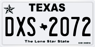 TX license plate DXS2072