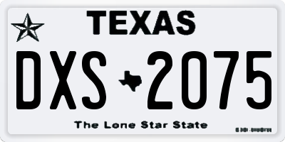 TX license plate DXS2075