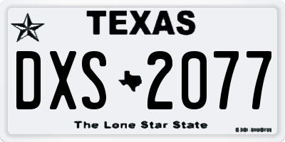 TX license plate DXS2077