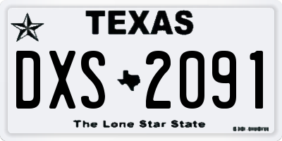 TX license plate DXS2091