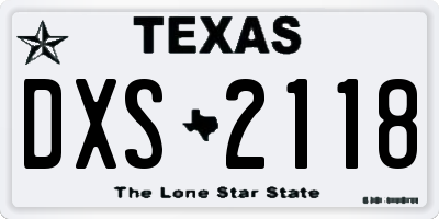 TX license plate DXS2118
