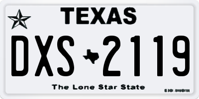 TX license plate DXS2119