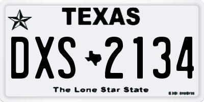 TX license plate DXS2134