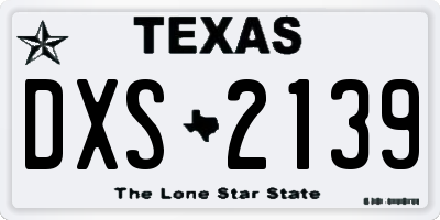 TX license plate DXS2139