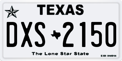 TX license plate DXS2150