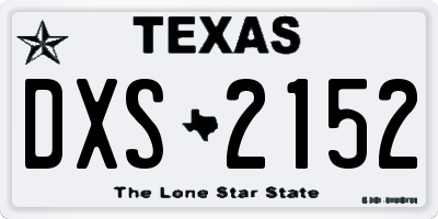 TX license plate DXS2152
