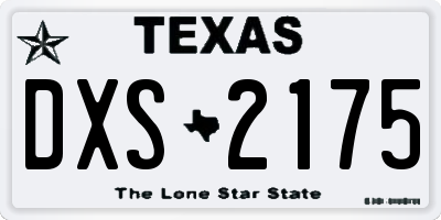 TX license plate DXS2175