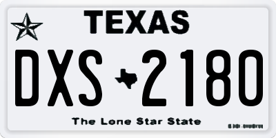 TX license plate DXS2180