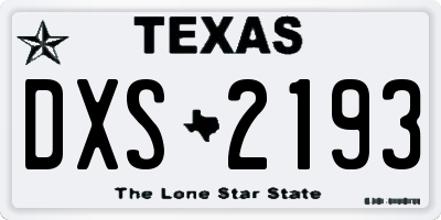 TX license plate DXS2193