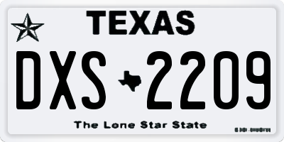 TX license plate DXS2209