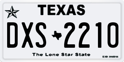 TX license plate DXS2210
