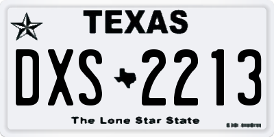 TX license plate DXS2213