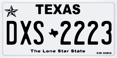 TX license plate DXS2223