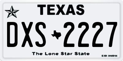 TX license plate DXS2227