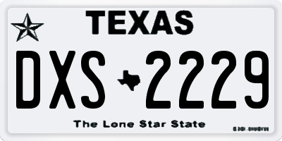 TX license plate DXS2229