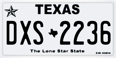 TX license plate DXS2236