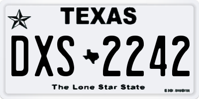TX license plate DXS2242