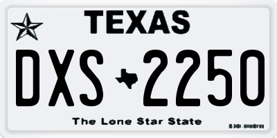 TX license plate DXS2250