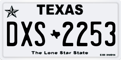 TX license plate DXS2253