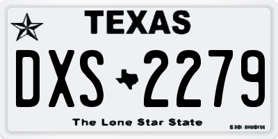 TX license plate DXS2279