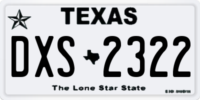 TX license plate DXS2322