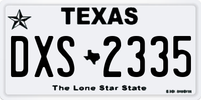 TX license plate DXS2335