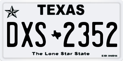 TX license plate DXS2352