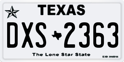 TX license plate DXS2363