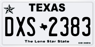 TX license plate DXS2383