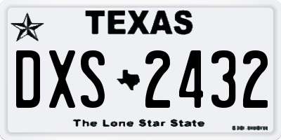 TX license plate DXS2432