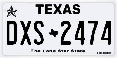 TX license plate DXS2474