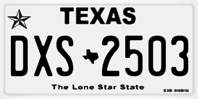 TX license plate DXS2503