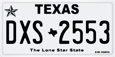TX license plate DXS2553