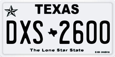 TX license plate DXS2600