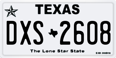 TX license plate DXS2608