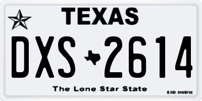 TX license plate DXS2614