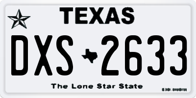 TX license plate DXS2633