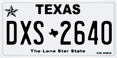 TX license plate DXS2640