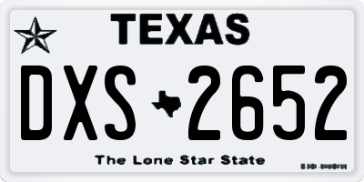 TX license plate DXS2652